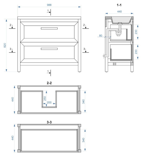Тумба напольная Vela Фаворит массив 100Н (белый) под Milen TU69403