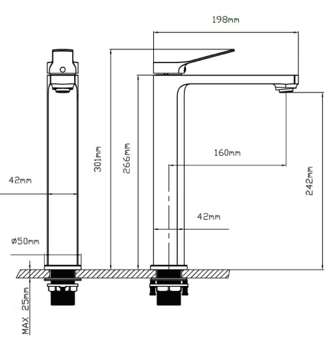 Смеситель для раковины Vincea Arco VBF-4AR02CH
