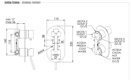 Смеситель для душа Remer Minimal N93