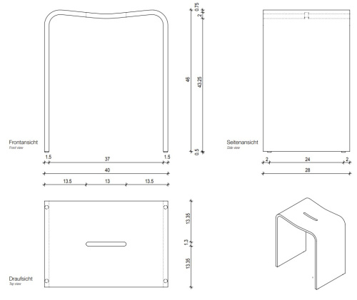 Табурет для душа Decor Walther Stone STOOL 0974750
