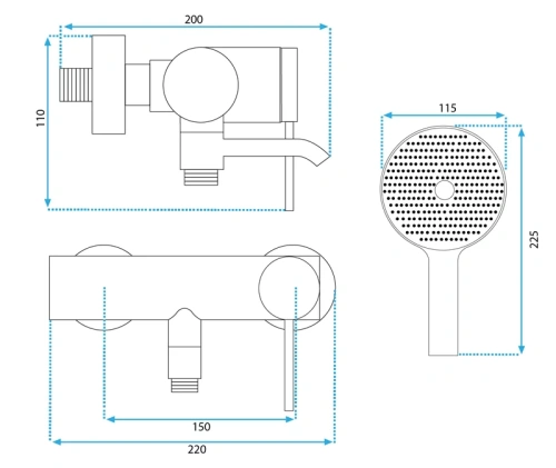 Смеситель для ванны Rea Clif Black matt B4240