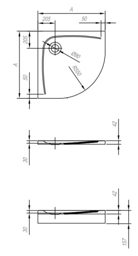 Душевой поддон Kolpa-san Evelin R 80x80 590220