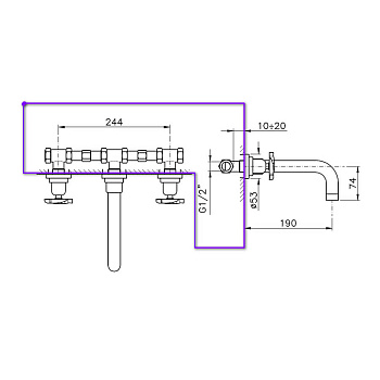 Смеситель для умывальника Nicolazzi C2177DXDX