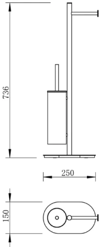 Напольная стойка с бумагодержателем и ёршиком Vivi Felice F0411 ORO OPACO