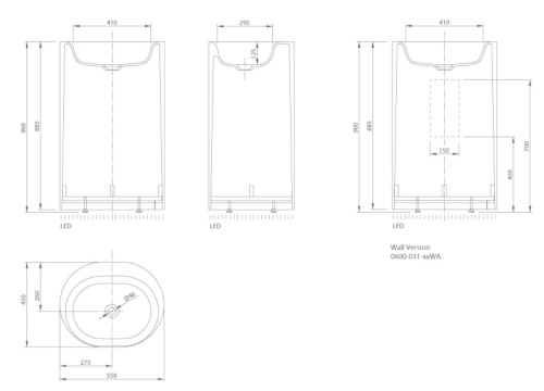 Умывальник Knief K.Stone Moon 0600-031-01WA