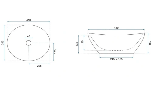 Умывальник Rea Sofia Nature Marble U6605