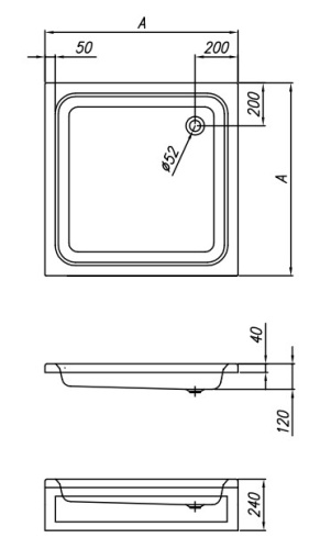 Душевой поддон Kolpa-san Pearl 90x90 563080