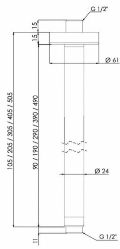 Кронштейн потолочный 20 см Remer 347N20DO, золото глянцевое