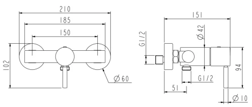 Смеситель для душа Nemo Round NM-2341BG brush gold