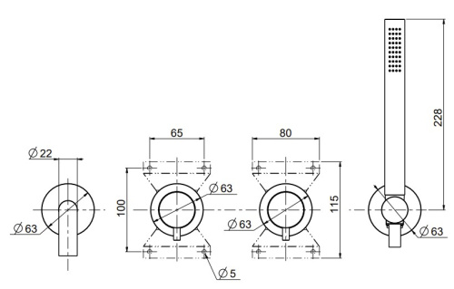 Смеситель для ванны QuadroDesign Source/Ottavo 1369.00AS