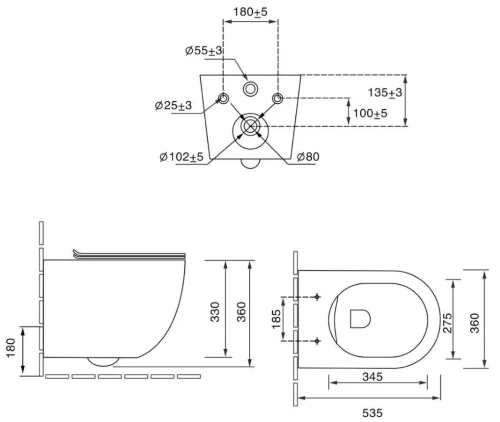 Унитаз подвесной Vincea Globo VT1-14TMG