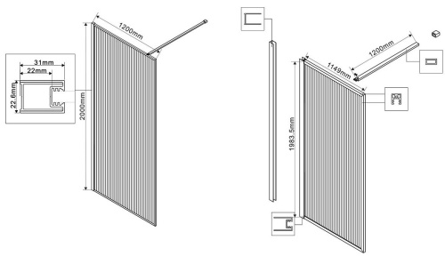 Душевая стенка Vincea Walk-In VSW-1HP120FLB