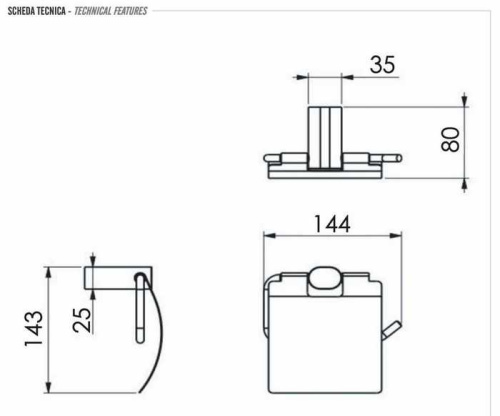 Бумагодержатель Remer Lounge LN60BG, золото брашированное