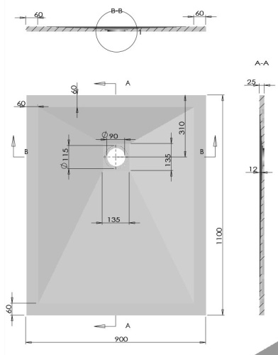 Душевой поддон Vincea VST-4SR9011W