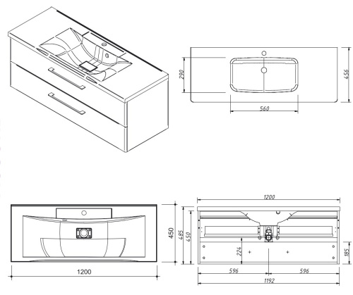 Тумба подвесная Caprigo Accord 120 2215-SF004