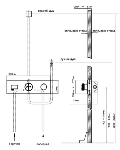 Душевая система Vincea VSFW-422T1BG