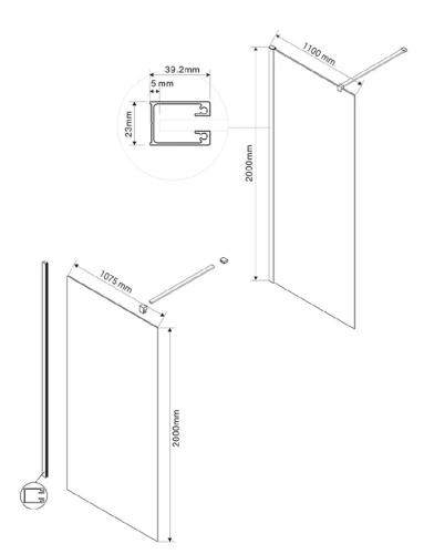 Душевая стенка Vincea Walk-In VSW-1H110CLB