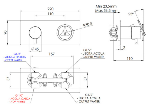 Смеситель для душа Remer Chrono CH93Z