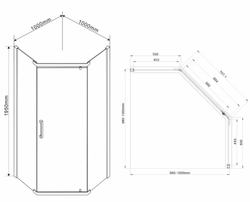 Душевой уголок Vincea Stresa VSP-1S100CLGM