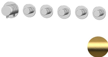 Смеситель для душа Remer X Style N98D5PBG, золото брашированное