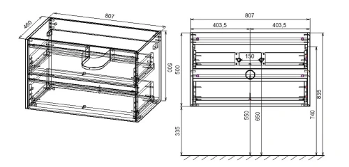 Тумба подвесная Vincea Gio 800 R.Oak VMC-2G800RO