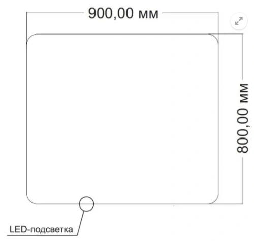 Зеркало Vincea LED VLM-3BE900-2 900х800