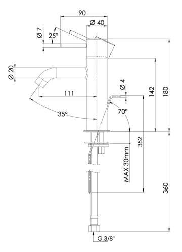 Смеситель для раковины Mariani Next A00380NS12