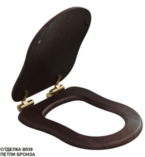 Сиденье для унитаза Caprigo Borgo с микролифтом (морилка/бронза) KFm-BB-B039