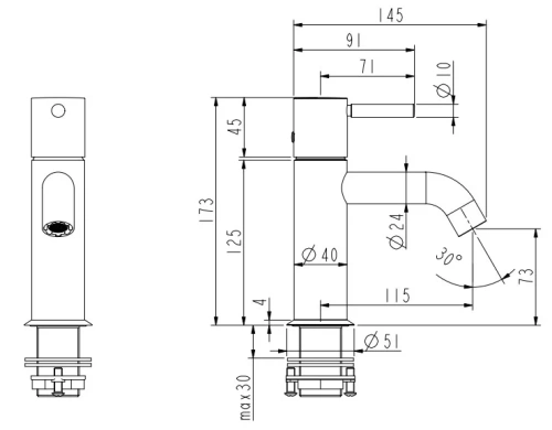 Смеситель для раковины Nemo Round NM-2311BGM brush gun metal