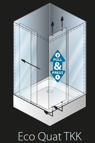 Душевой уголок Kolpa-San Eco quat TKK 80 black transparent 515230