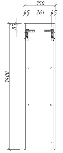 Пенал подвесной Caprigo Modo Terza 35 35651L-SF019
