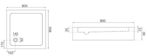 Душевой уголок Rea City Black 80x80 K6448