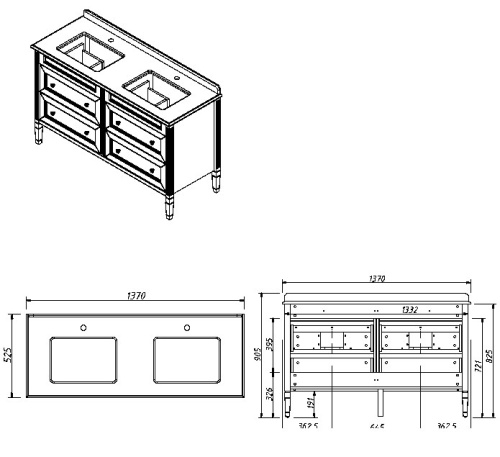 Тумба напольная Caprigo Albion Concept 140 34019-SF013