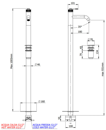 Смеситель для раковины Remer Atelier AL18