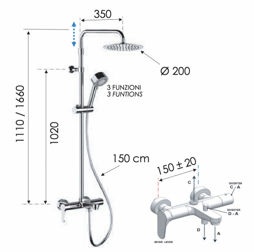 Душевая система Remer Winner W34AUFM20