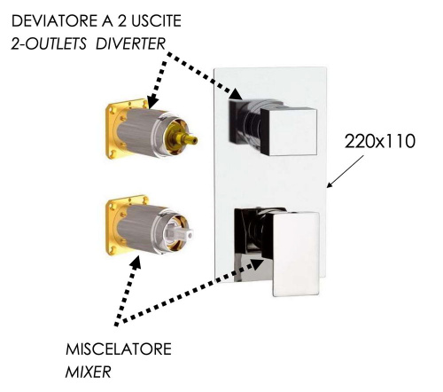 Смеситель для душа Daniel Skyline SK612D2KB15