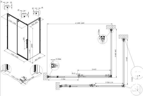 Душевой уголок Vincea Ultima VSR-7UL9012CL
