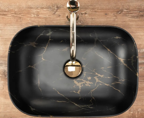 Умывальник Rea Belinda Black Marble matt U8908