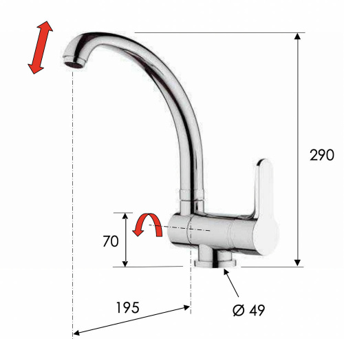 Смеситель для кухни Remer Winner W42R