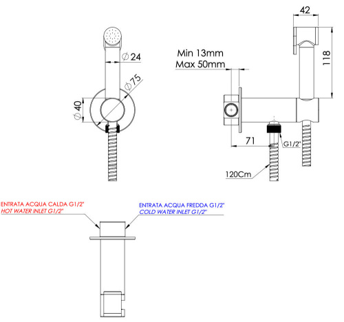 Гигиенический душ Remer X Style X61PWBO, белый матовый