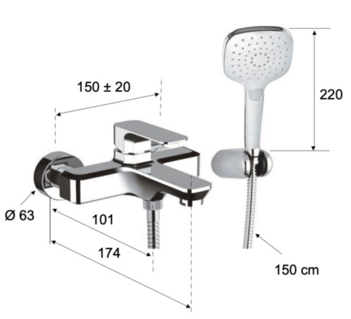 Смеситель для ванны Daniel Tiara TA610DP