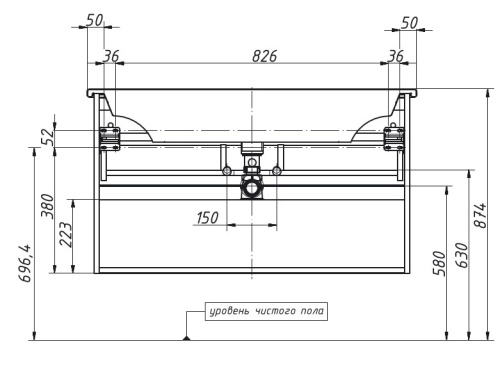 Тумба подвесная Caprigo Novara 100 35917-SF04