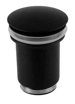 Донный клапан с переливом 1”1/4 Remer 905CC114NO, черный матовый