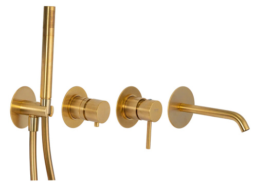 Смеситель для ванны Remer X Style X96S03ROXXBG, золото брашированное