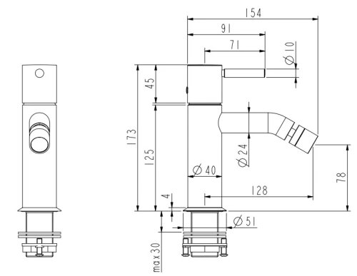 Смеситель для биде Nemo Round NM-2321MB matte black