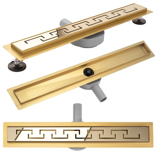 Трап для душа Rea Greek PRO mirror Gold 70 G8028