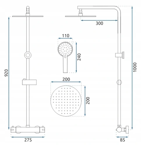 Душевая система Rea Bliss gold matt P8413