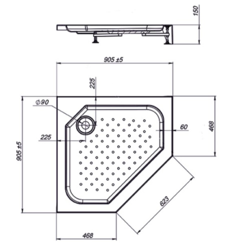 Душевой поддон Vincea VST-3AP-9090