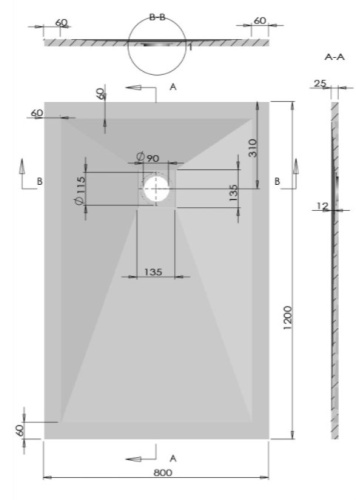 Душевой поддон Vincea VST-4SR8012A