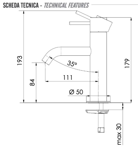 Смеситель для раковины Remer X Style X12NO, черный матовый